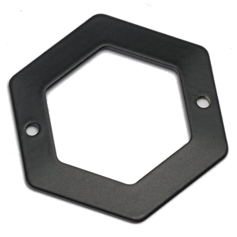 black painted brass hexagonal  4 pcs 30mm (0,8mm 20 gauge) 2 hole charms ,findings 975B