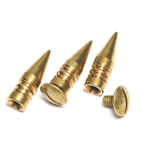 Screwback spike 5 pcs raw brass spike (7x24mm) with brass bolt 739