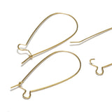 Kidney wires Gold plated brass earring 2 pcs (1 set) 36mm 491