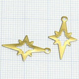Raw Brass North Star 21mm Charms ,Findings 559R-42.5