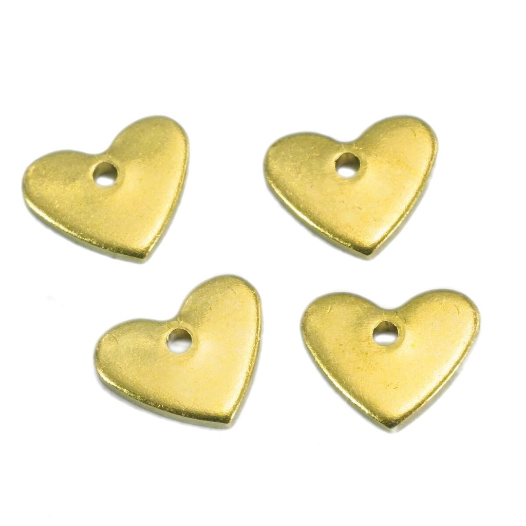 Heart middle hole  10x12mm Raw brass charms findings stampings 1975R-100