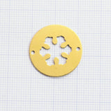 Snow flake connector 23mm raw brass circle , thickness : 1mm 18 gauge , 1992R-245