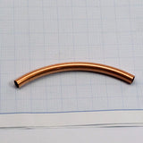 Raw Copper curved tube  6x80mm (5mm hole) finding charm pendant 1998-420