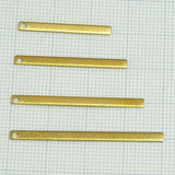Raw Brass Long Bar Pendant 2.5mm 40mm (1.2mm 17 gauge hole) charms ,findings 1948-40-66 tmlp