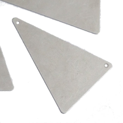 50x33mm Silver plated brass triangle tag 2 hole connector charms ,findings 4580-350