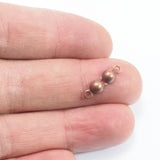 50 pcs 5x17mm brass ball crimp bead tips- clam shell knots cover terminators- copper tone findings CS5C-12 1920