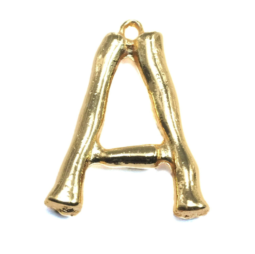 Bone shaped A-Z initial letter Gold tone alloy alphabet letter charm, personalized necklace 37x29mm N108 N91