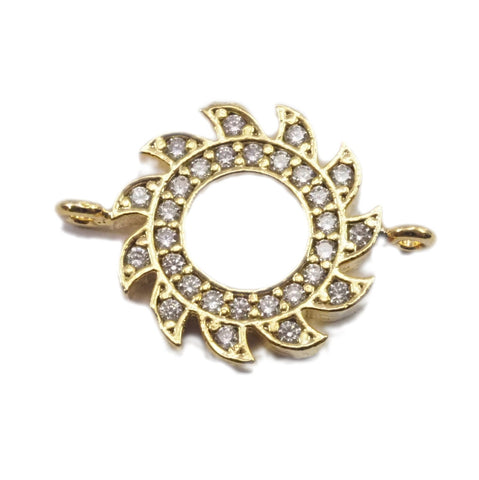 Micro Pave Sun 21mm gold plated alloy with 2 ring 170