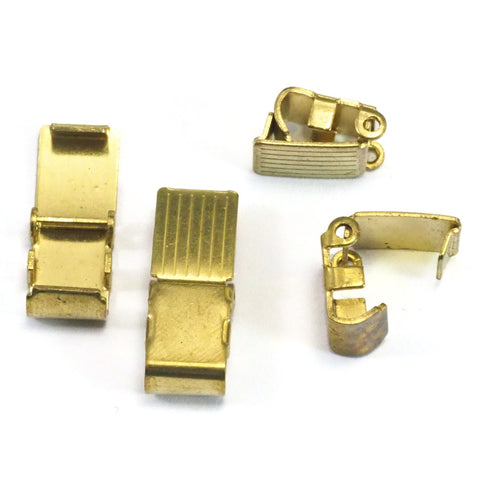 clasp fold over raw brass solid brass snap lock clasp, 10x7.5mm 2058-100