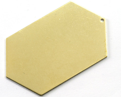 raw brass elongated hexagon shape 54x32mm 0.8 Thickness stamping blank 1 hole tag pendant 2065-990