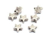 Silver plated alloy star shape 8mm Pendant finding spacer bead 754-60