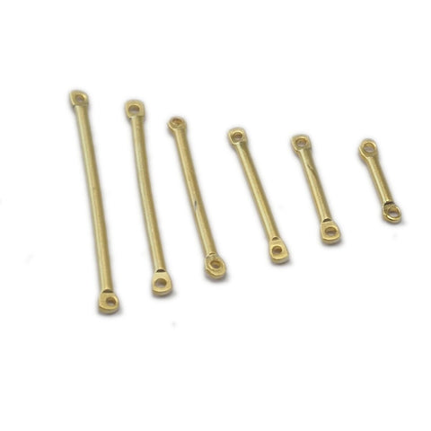 Gold plated brass bar connector 2mm bar 15 - 20 - 25 - 30 - 35 - 40mm (1.5mm 15 gauge hole) charms ,findings 1389 tmlp