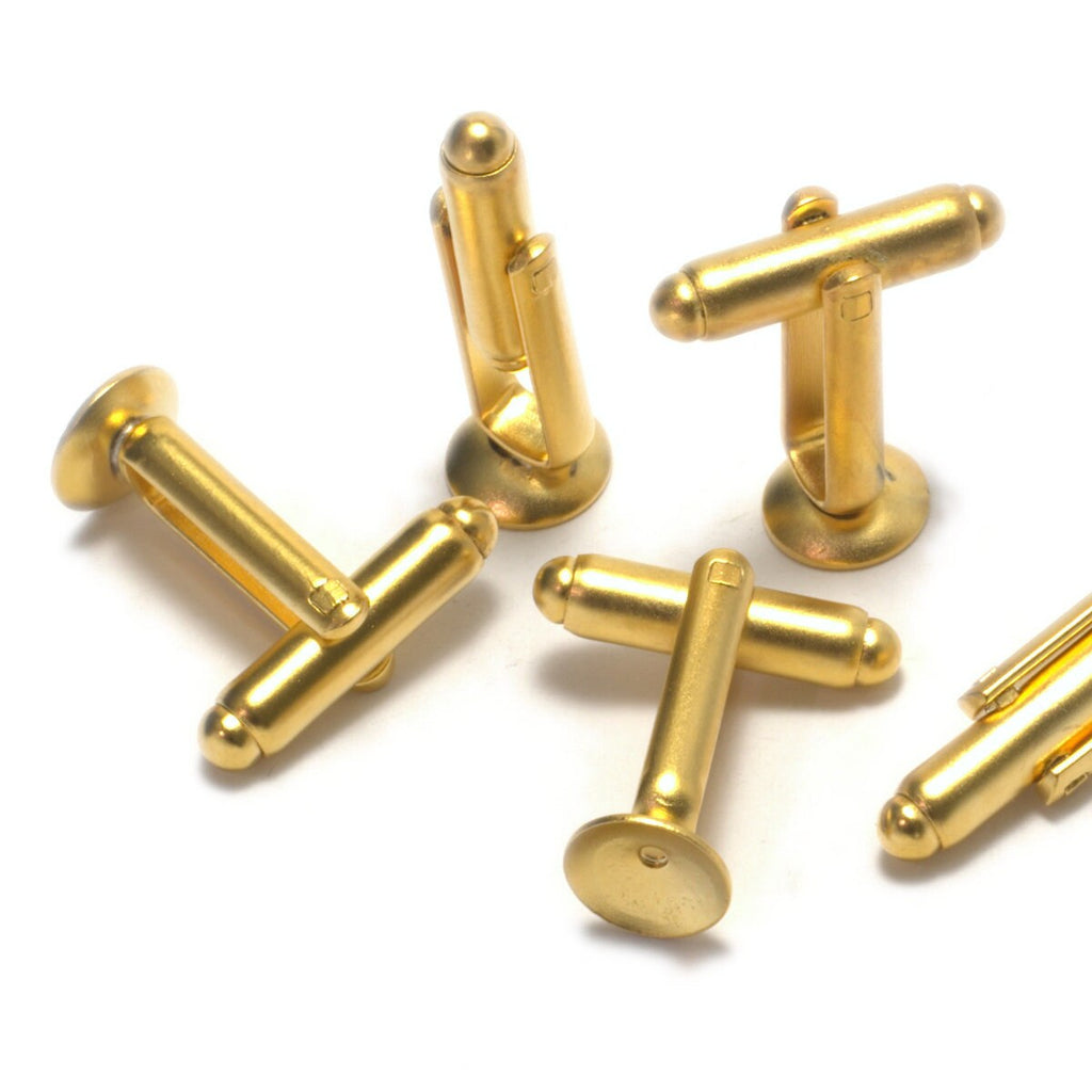 Cufflink blank, gold plated brass with 8mm setting 1946-1837-101