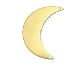 Crescent Moon 2 hole  Connector tag 44mm (0.8mm thickness) (1.63mm hole)raw brass pendant Findings Charms 2097-410