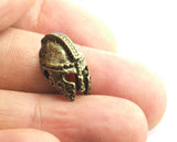 antique brass tone roman helmet 2 hole Pendant  12mm findings spacer bead bab882S N129