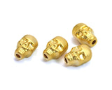 gold plated Skull Pendant 11x7mm (hole 2.5mm) Skull Findings spacer bead bab3 N129