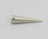 long spike 7x27mm 9/32"x1 1/16"  Antique Silver plated brass finding spacer industrial design (2mm 5/64" 13 gauge hole ) pendulum 1135