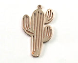 Rose gold plated brass Cactus with loop 38.5x22mm size 1.5mm thickness necklage  Earrings pendant 2026-365