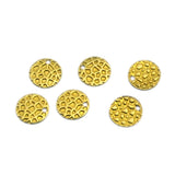 Circle textured one hole 10mm Raw brass pendant Findings Charms 1980R-26