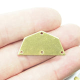 Semi octagonal 25x12.5mm 0.8mm Thickness 4 hole Raw brass stamping blanks 1982R-150