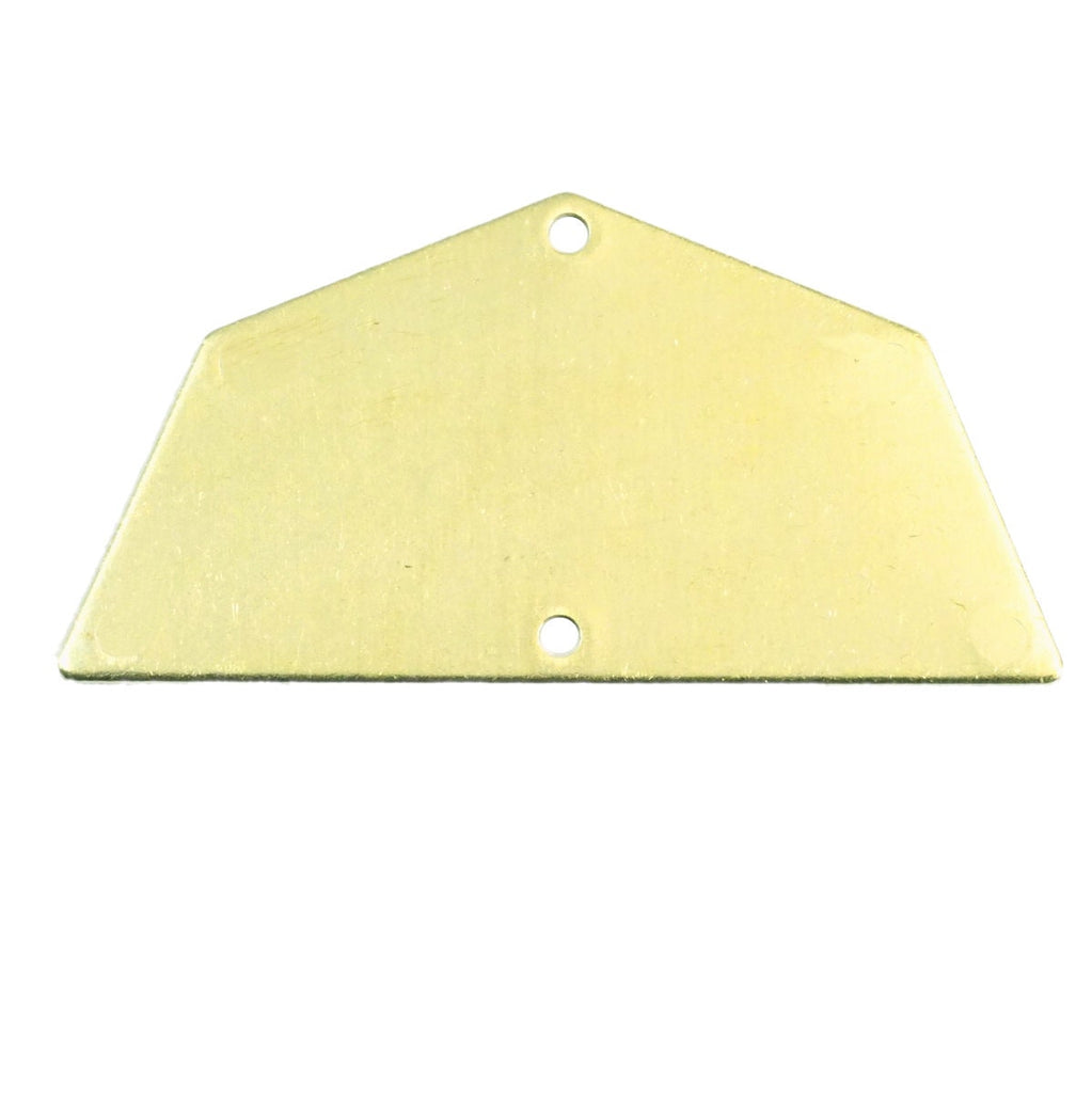 Semi octagonal 25x12.5mm 0.8mm Thickness 2 hole Raw brass stamping blanks 1982R-150