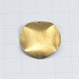 curved raw brass tag, 25mm 0.5 thickness circle charms findings 1986R-170