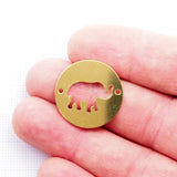 Elephant Connector  23mm raw brass circle , thickness : 1mm 18 gauge , 1989R-245