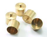 ends cap with loop , 13x15mm only cap size  (16.50x15mm Total) 14mm inner raw brass cord  tip ends, ribbon end, ENC14 2115