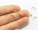 100 pcs 2,5mm brass ball crimp bead tips- clamshell knots cover terminators- gold tone findings CS3Y-12 1921