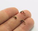 100 pcs 2,5mm brass ball crimp bead tips- clamshell knots cover terminators- antique brass findings CS3A-12 1921