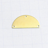 brass semi circle blanks  half moon shape 3 hole 30x15x0.8mm raw pendant (1.63mm  14 gauge hole) SCS 2000-235