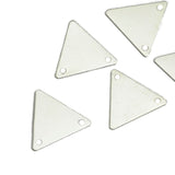 Silver plated brass equilateral triangle 12x14mm tag charms with 2 hole, 620SDD-34