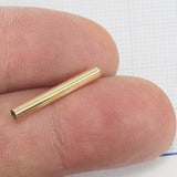 Square Brass Tube 2x20mm Shinny Gold Plated ( 1,6mm hole) finding charm 2007G-20
