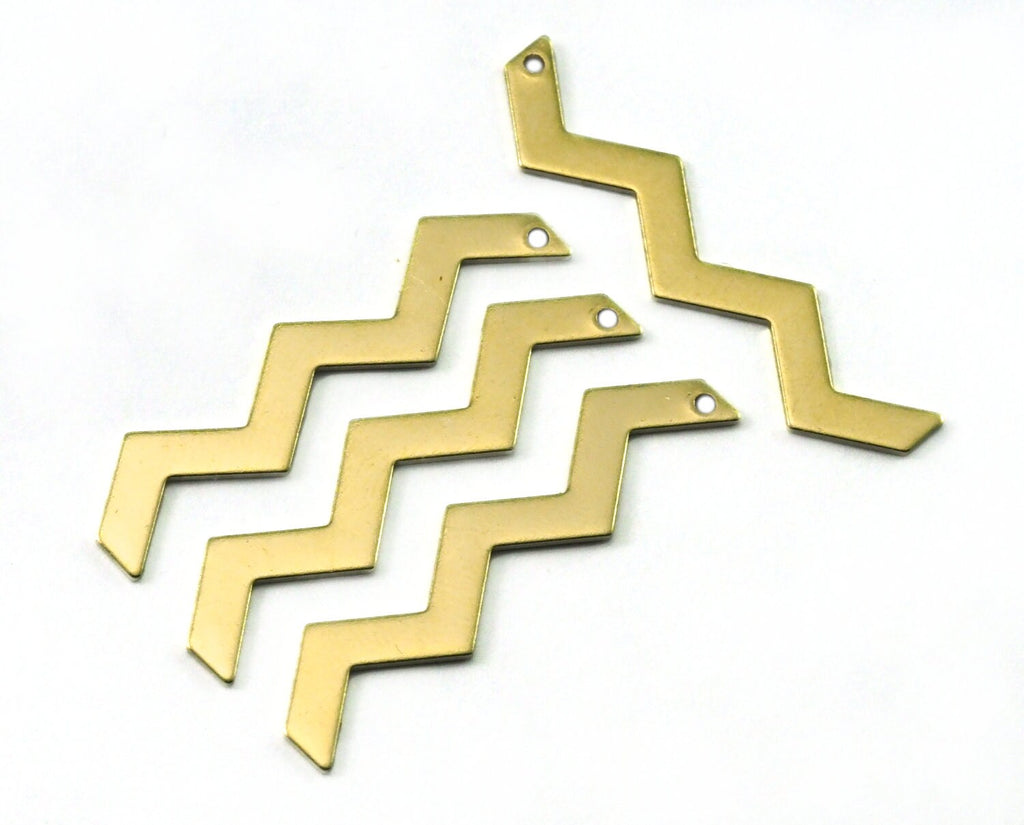 raw brass Zigzag pendant earring 1 hole 45mm thickness: 0.8mm 2122-150