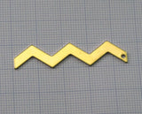raw brass Zigzag pendant earring 1 hole 45mm thickness: 0.8mm 2122-150