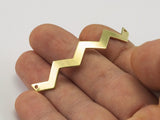raw brass Zigzag curved pendant earring 2 hole 55mm thickness: 0.8mm 2123-200