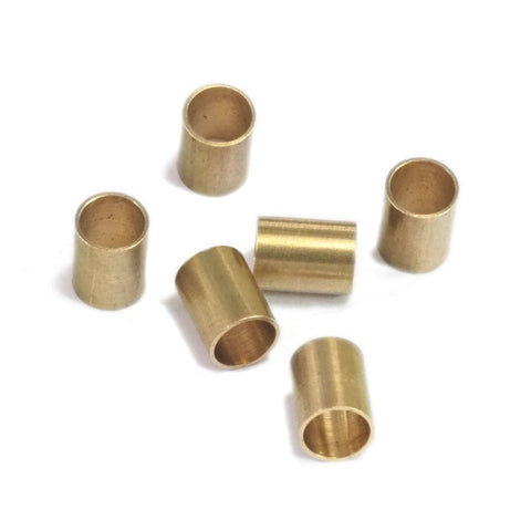Raw brass Tube Charms leather slider bead  6x8mm (hole 5.2mm ) OZ2008-50