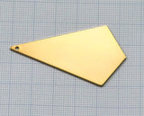 Kite shape quadrilateral 1 hole Gold plated brass 54x29.5x0.9mm  stamping blank tag pendant necklace earring OZ3675-600