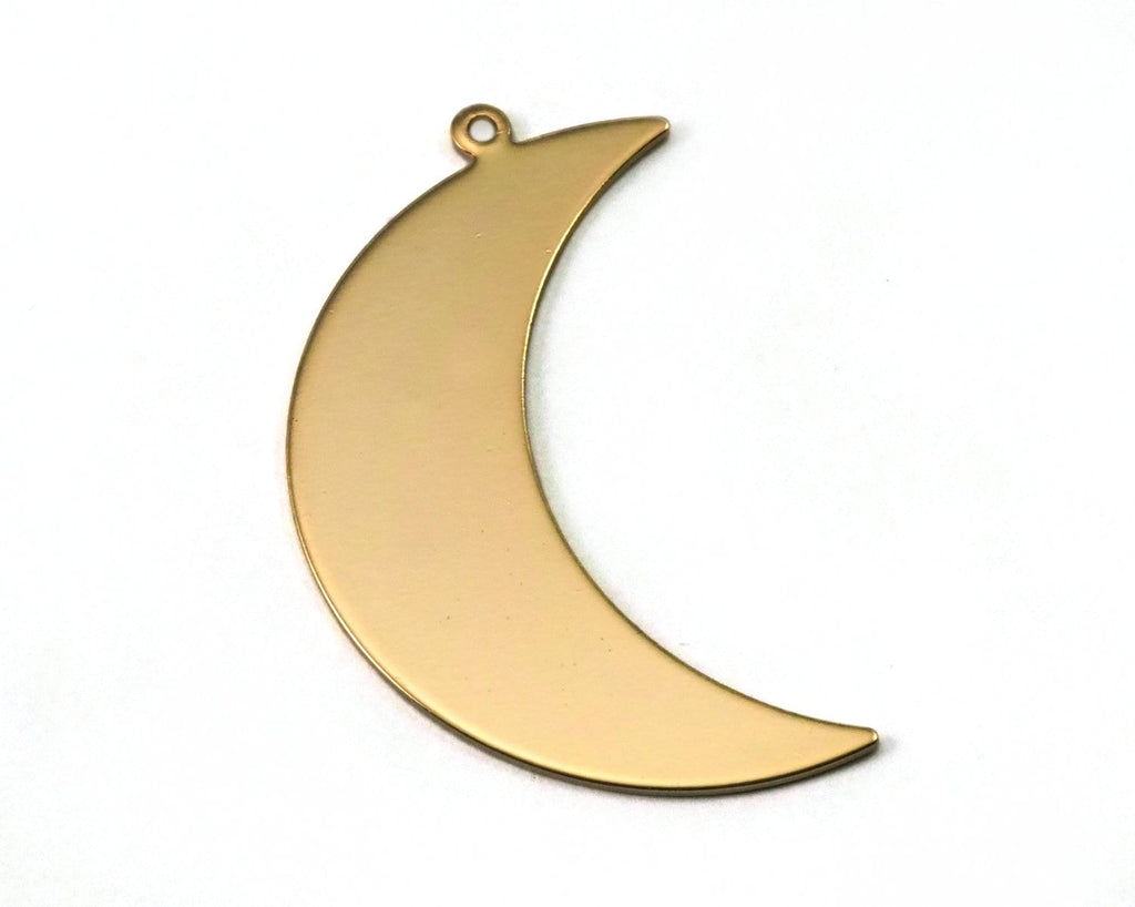 Crescent Moon one loop 44mm Gold plated brass pendant Findings Charms 2061-425