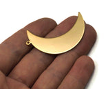 Crescent Moon one loop 44mm Gold plated brass pendant Findings Charms 2061-425