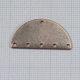 Semi Circle Blanks Copper Plated Brass Half Moon Shape 6 hole 30x15x0.8mm  pendant (1.6mm  14 gauge hole) SCS 1985-230