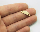 semi circle blanks half moon shape 2 hole  20x7x0.9mm Gold plated brass pendant connector (1.63mm  14 gauge hole) SCS 2085-72