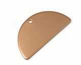 semi circle blanks  half moon shape 1 hole Top 30x15x0.9mm Rose Gold plated brass pendant (1.63mm  14 gauge hole) SCS 2001-245