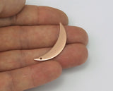 Crescent Moon one hole 35.5mm Rose Gold plated brass pendant Findings Charms 2059-150