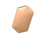 Rose Gold plated brass elongated hexagon shape 35.5x16x0.9mm  stamping blank 1 hole tag pendant 2024-350