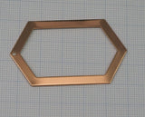Rose Gold plated brass elongated hexagon shape 54x32mm 0.9 Thickness stamping blank 1 hole tag pendant 2064-390