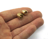 ends cap, 11x10mm 8mm inner raw brass cord  tip ends, ribbon end, 2130 enc8