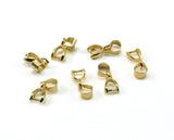 pinch bails in gold plated brass , 12x5mm pendant connectors, necklace clasps,pendant clasps 2133