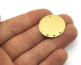 circle tag 25mm  4 hole (1.5mm holes) thickness 0.5mm raw brass charms findings pendants stamping 1587-190