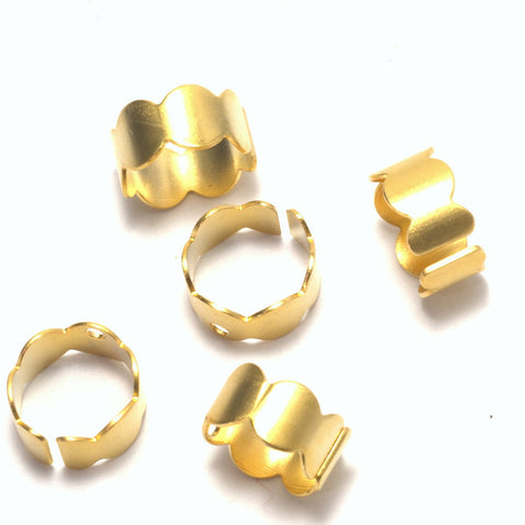 Gold Plated Brass Ear Cuffs with One Hole 9mm 3/8 inch with 1 hole 908